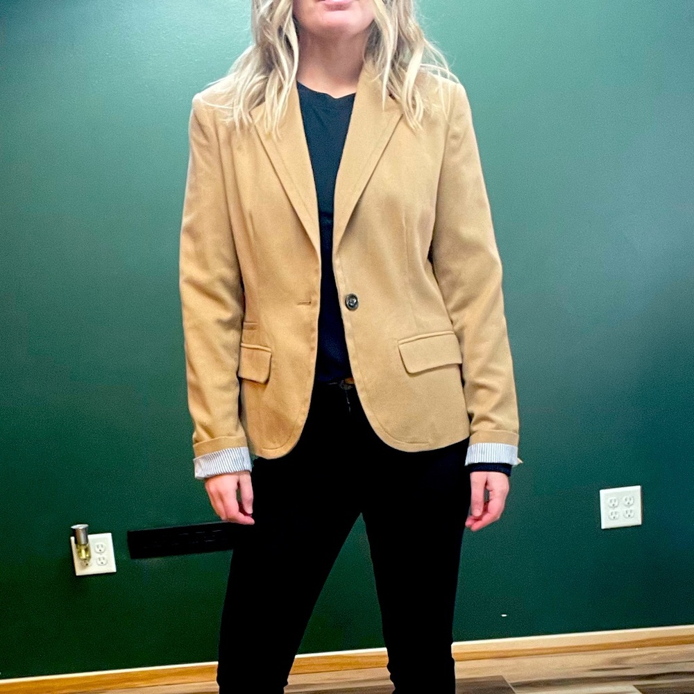 Tan suit coat